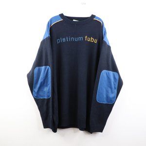 Vintage Platinum FUBU Knit Crewneck Sweater Blue